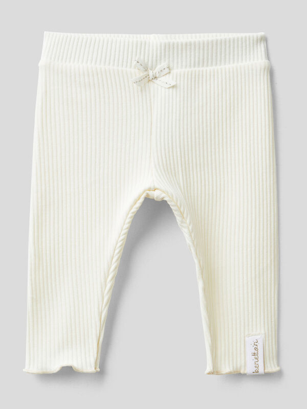 Ribbed leggings with bow New Born (0-18 months)