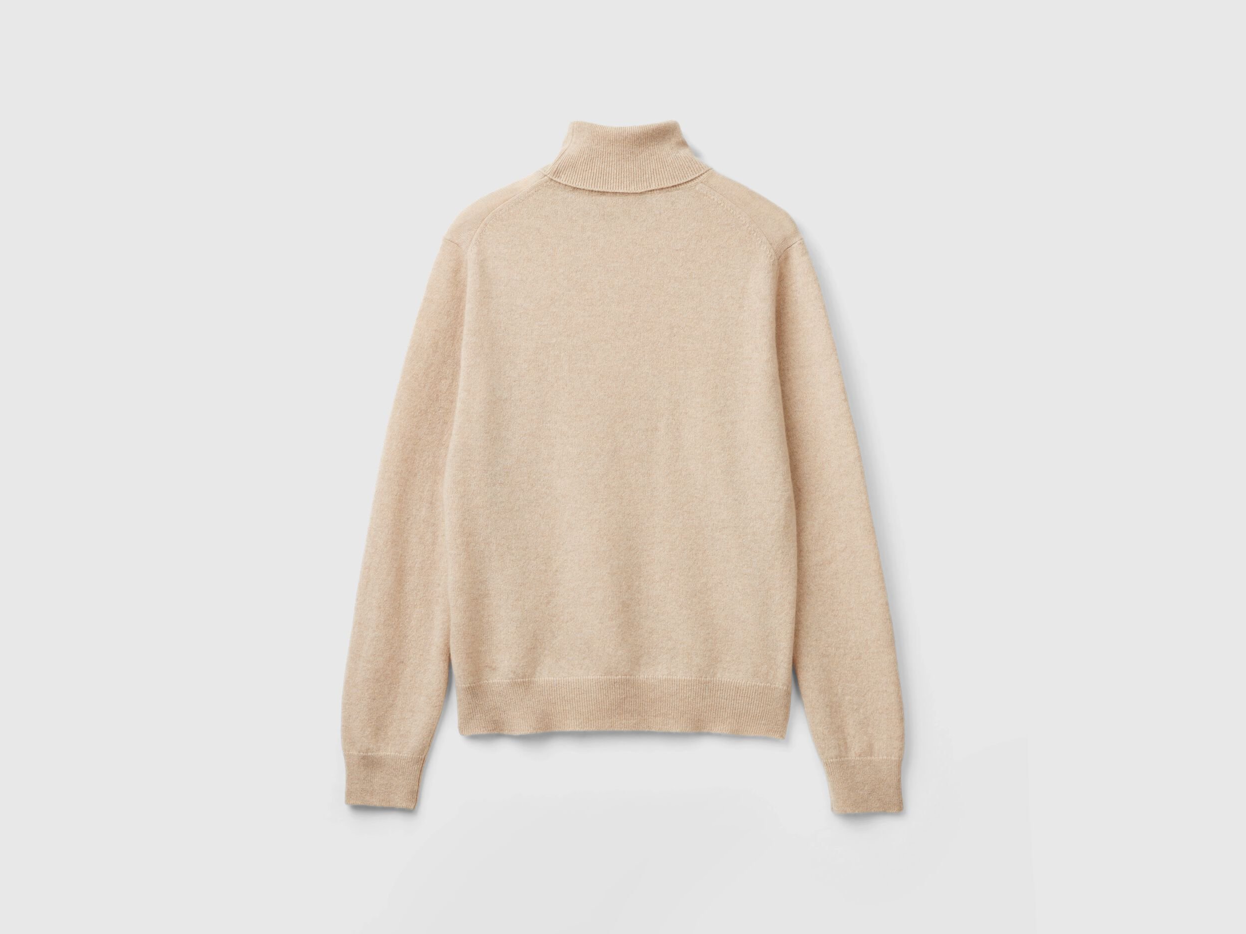 Beige turtleneck in pure cashmere - Beige | Benetton