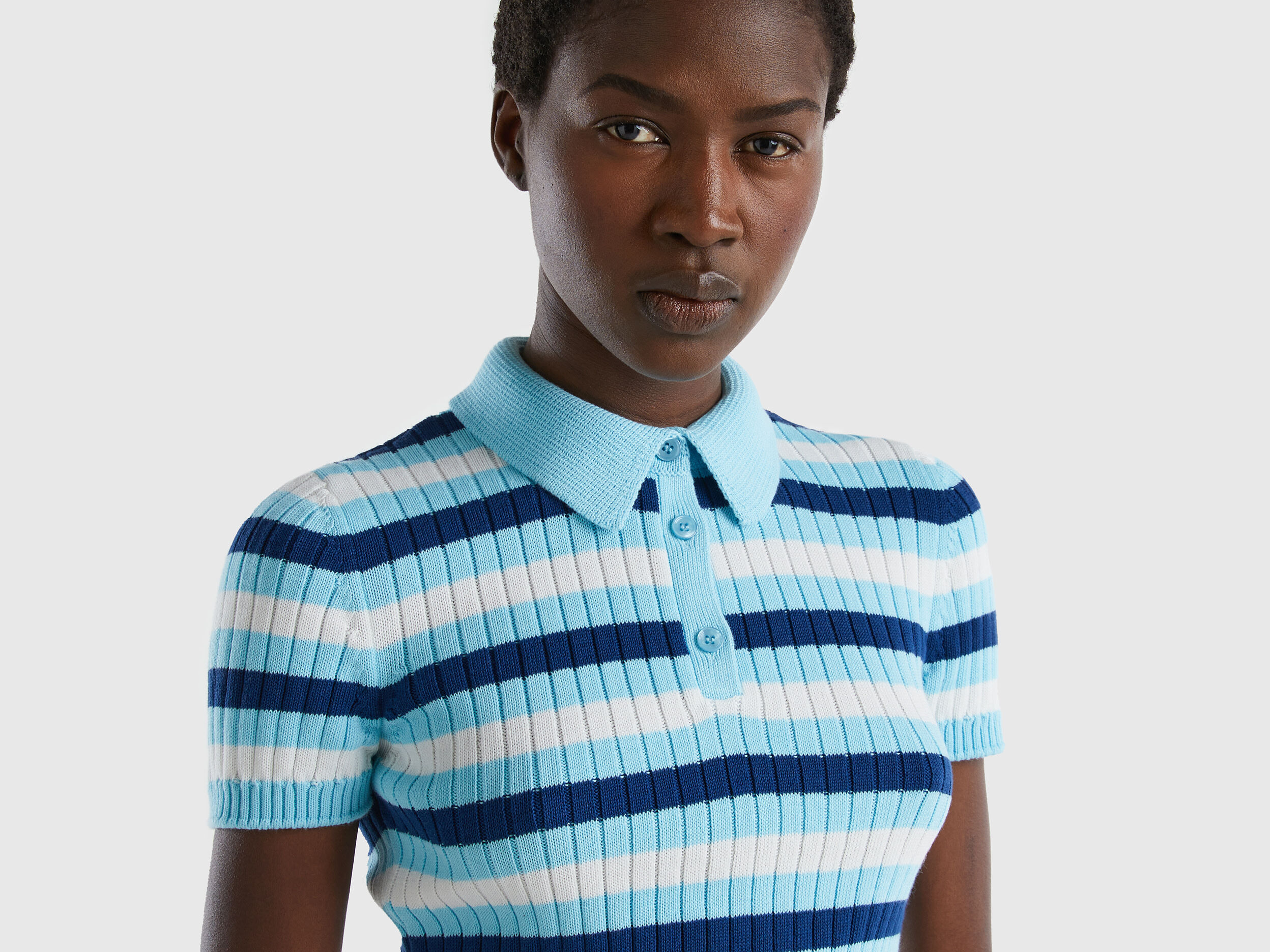Cropped striped polo store
