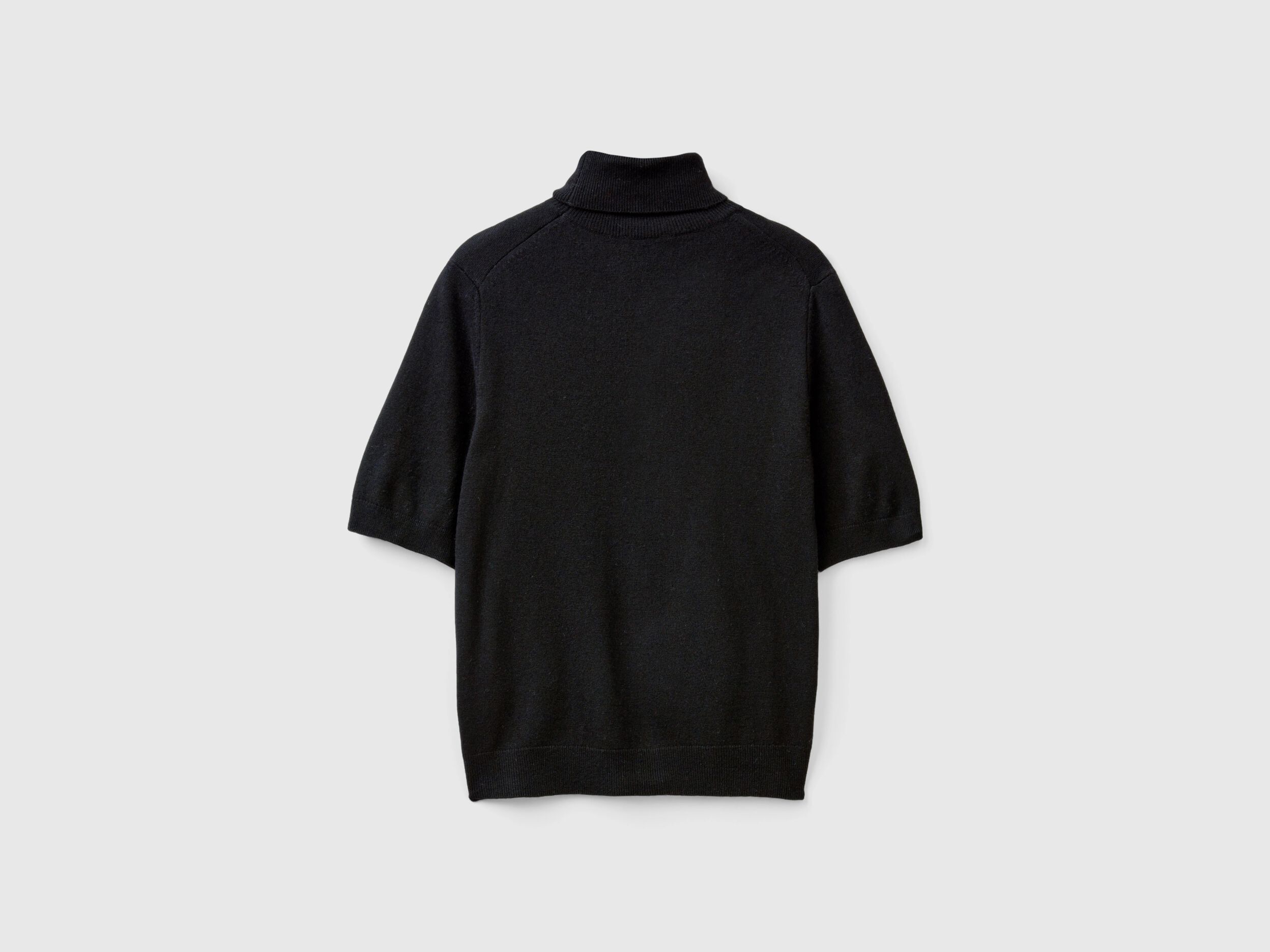 Black short sleeve turtleneck in cashmere blend Black Benetton