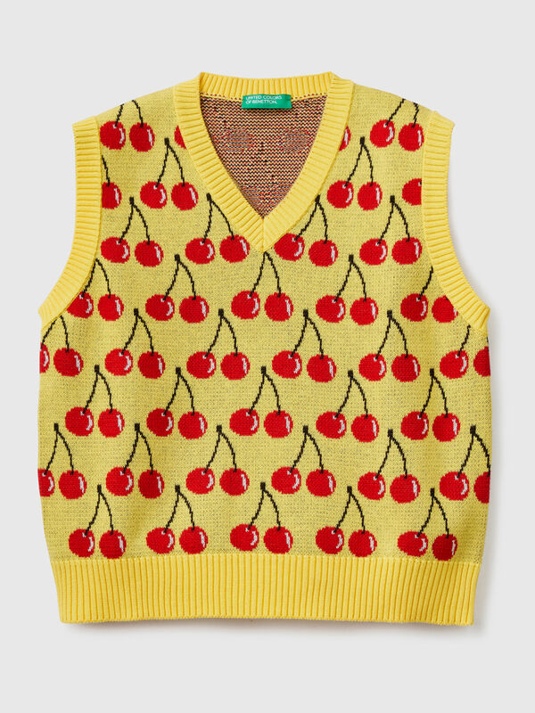 Yellow vest with cherry pattern Junior Boy