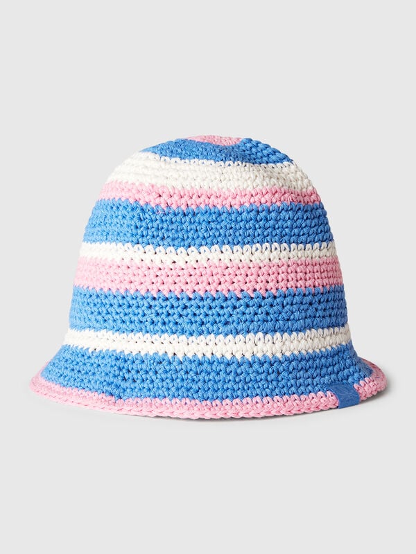 Gorro estilo cubo de crochet Niña
