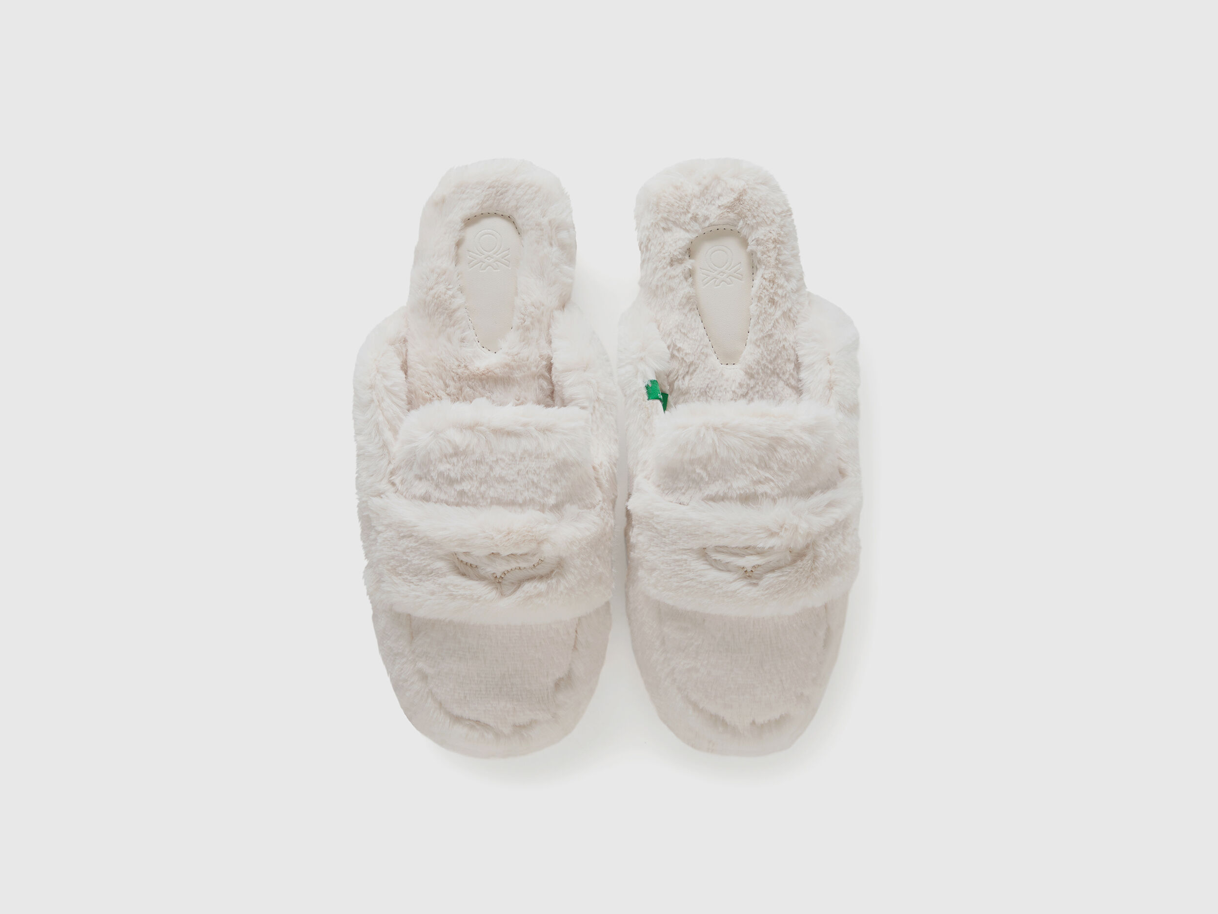 White fur slippers outlet
