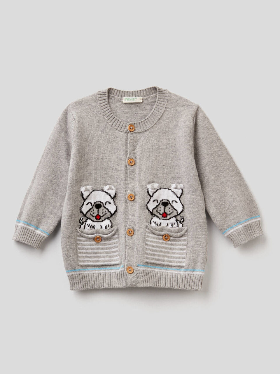 100% cotton cardigan with inlay image number null