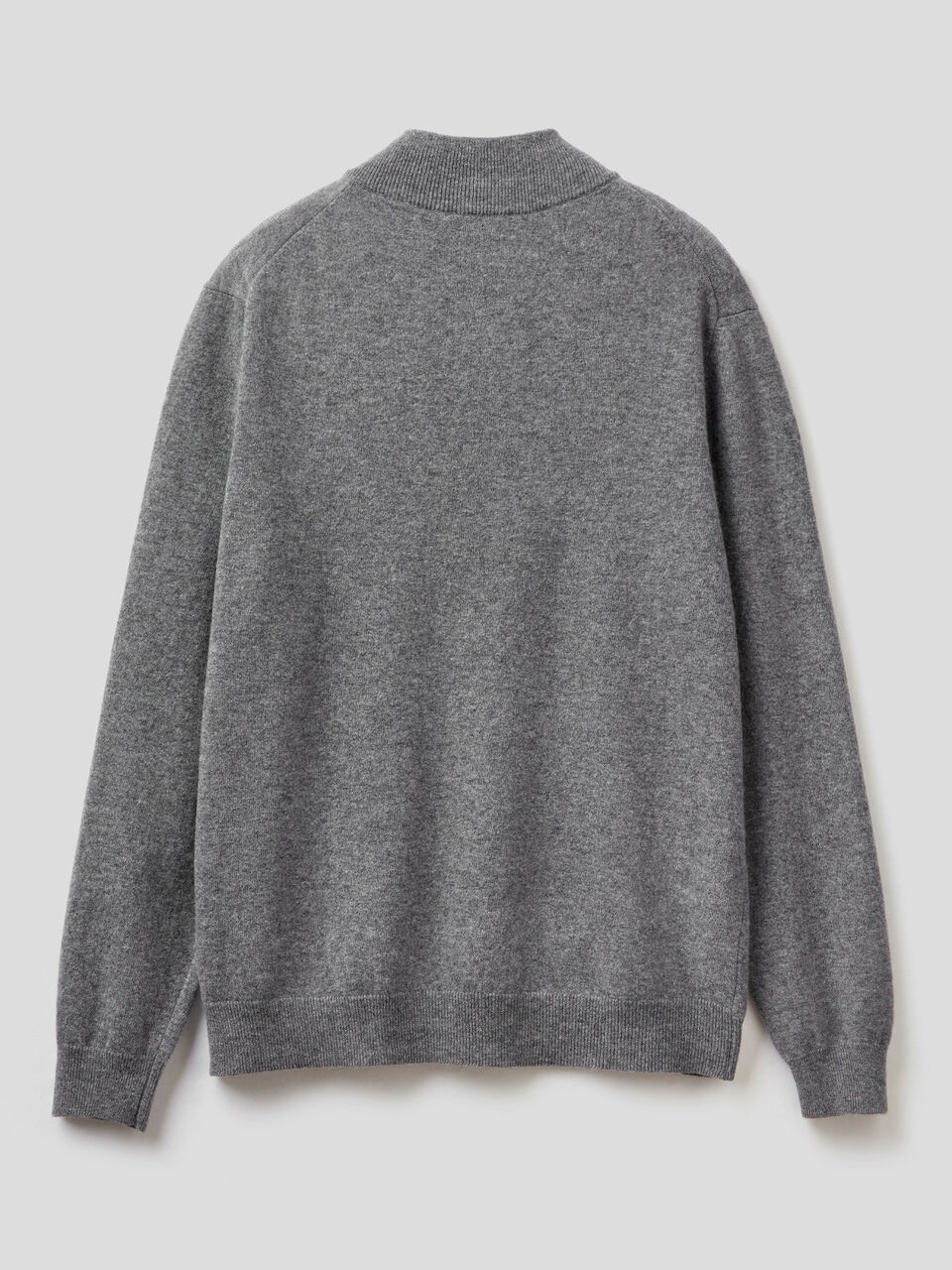 Zip-up sweater in pure virgin wool image number 2