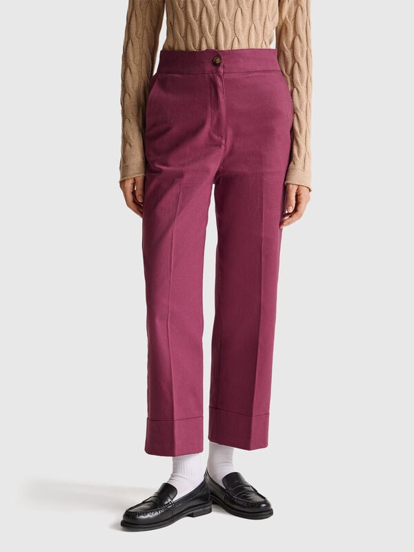 Pantalones rectos con puños Pantalones rectos con puños Mujer
