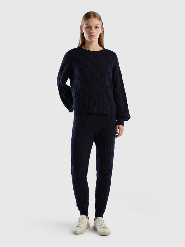 Cable knit trousers Women