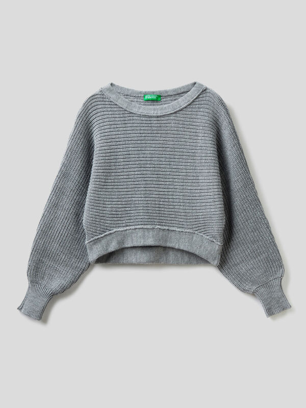 Cropped sweater with round neck Junior Girl