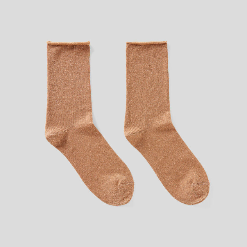 Socks with lurex thread