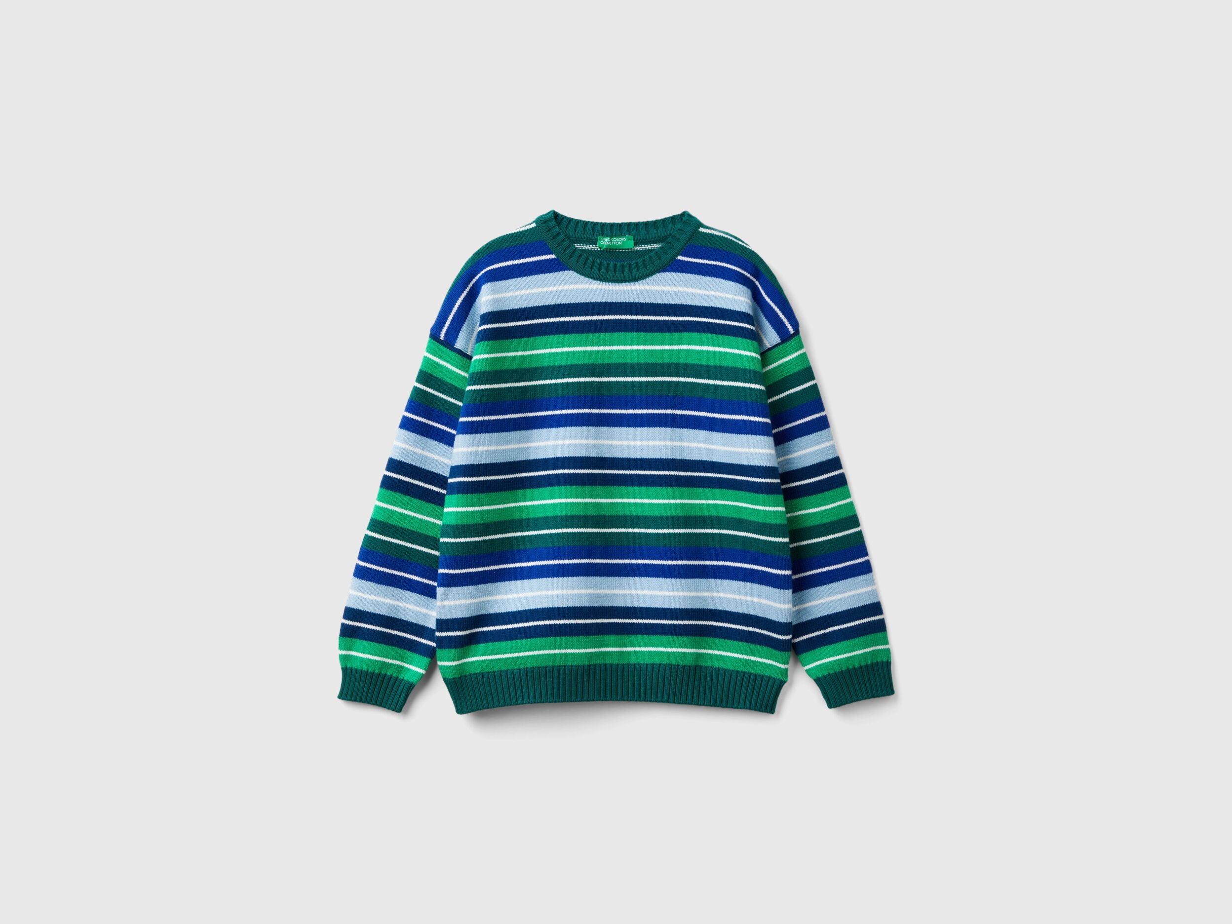 Striped wool blend sweater outlet