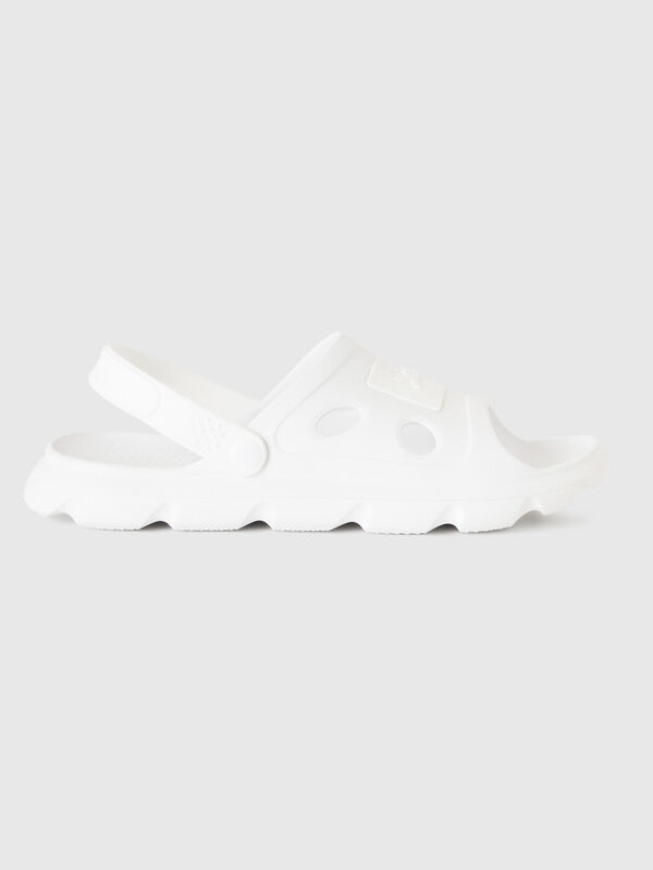 White sandals in lightweight rubber