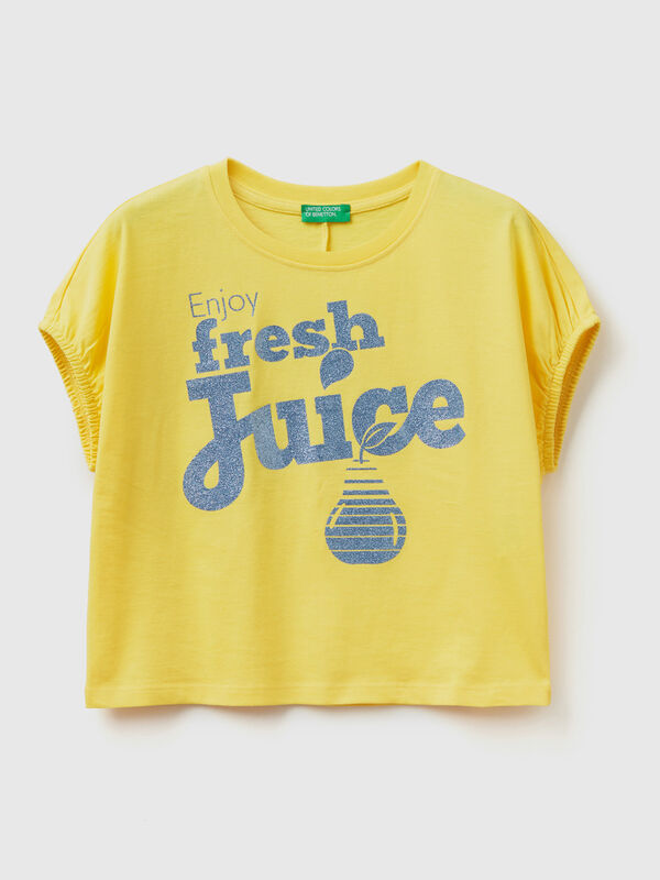 Camiseta con estampado de glitter de fruta Niña