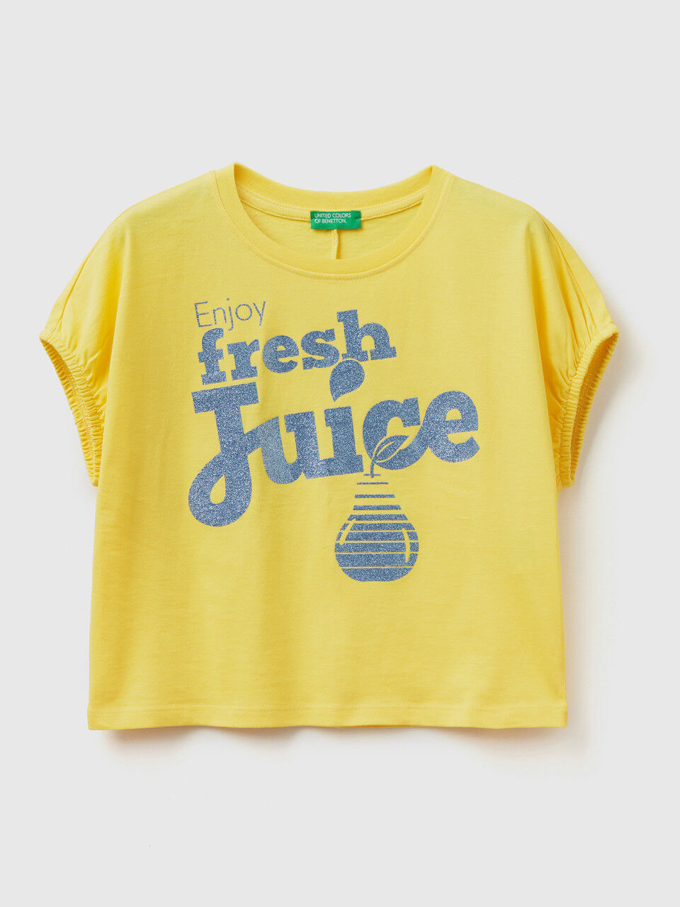 Camiseta con estampado de glitter de fruta