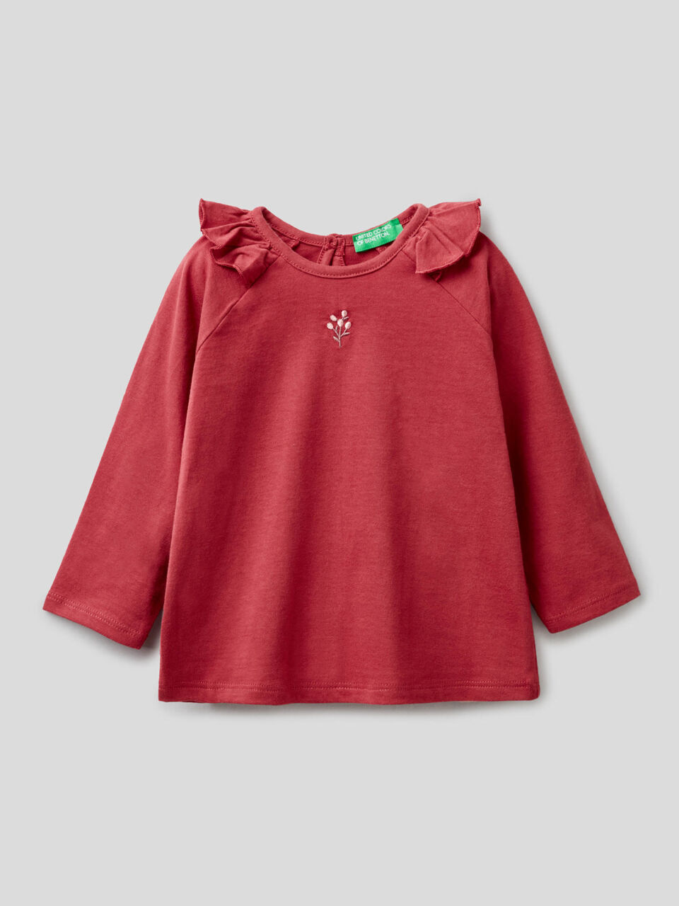 T-shirt with in organic cotton with ruffles image number 1