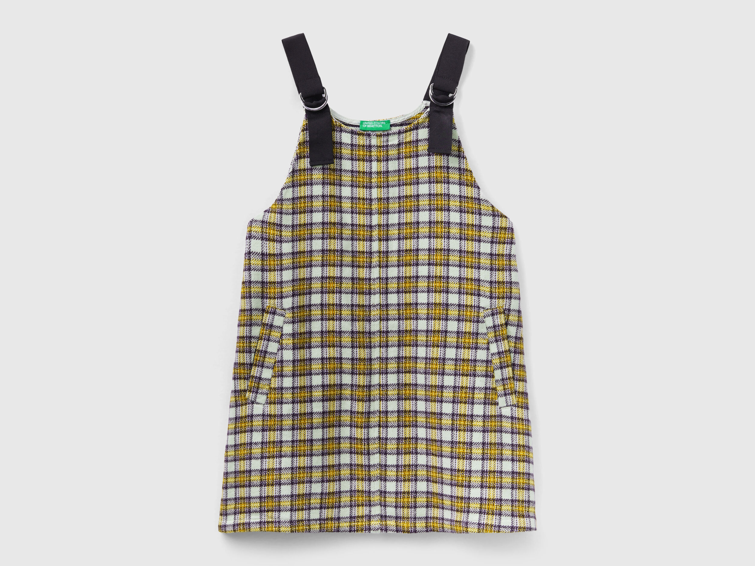 Checkered dungaree deals skirt