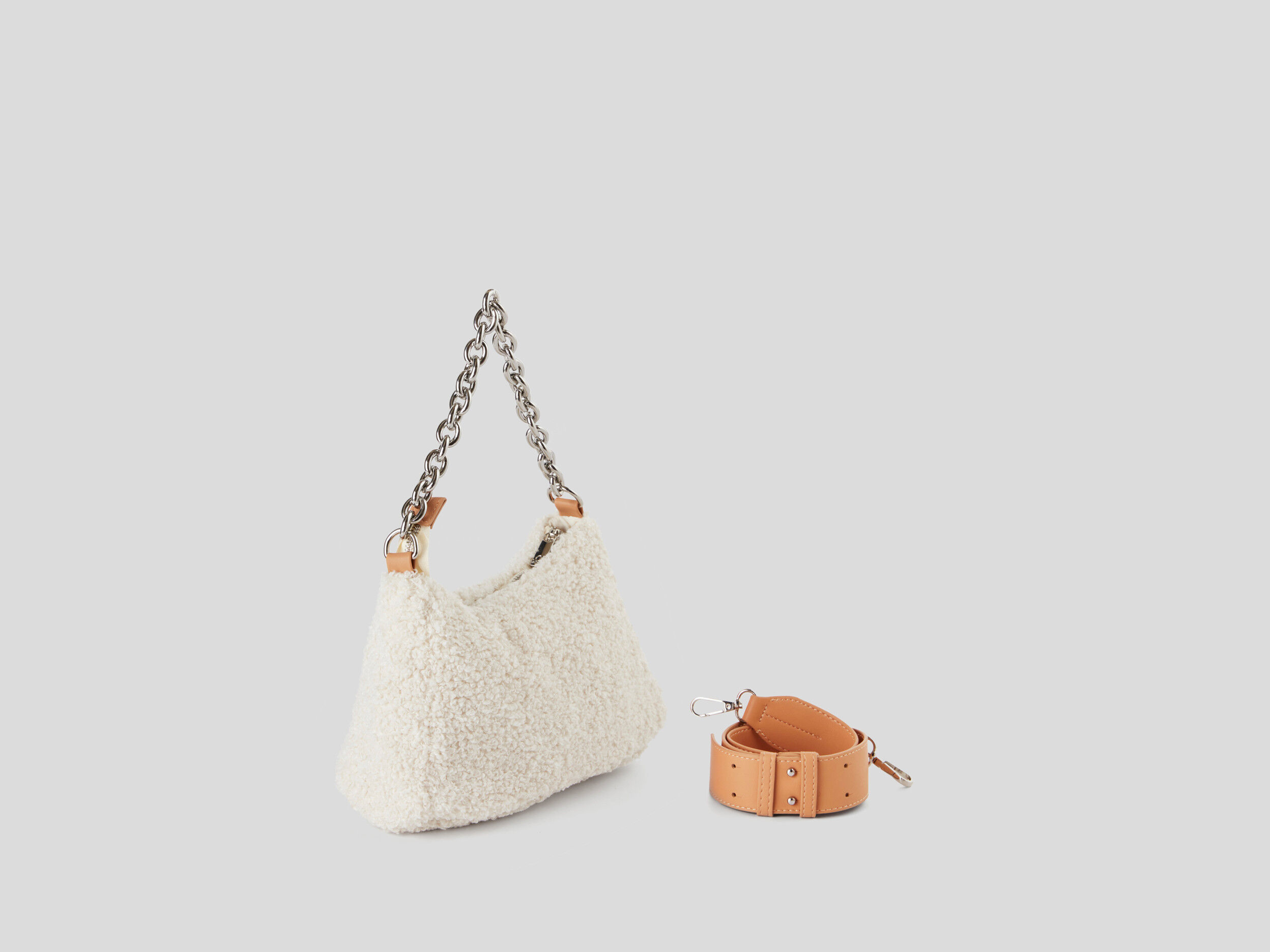 Teddy bear look handbag Creamy White Benetton