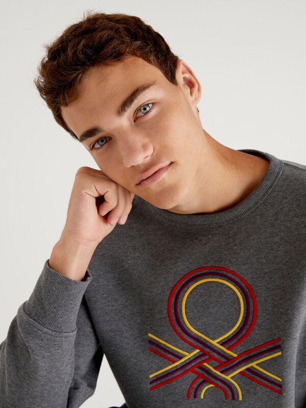 Hoodie with logo embroidery Men