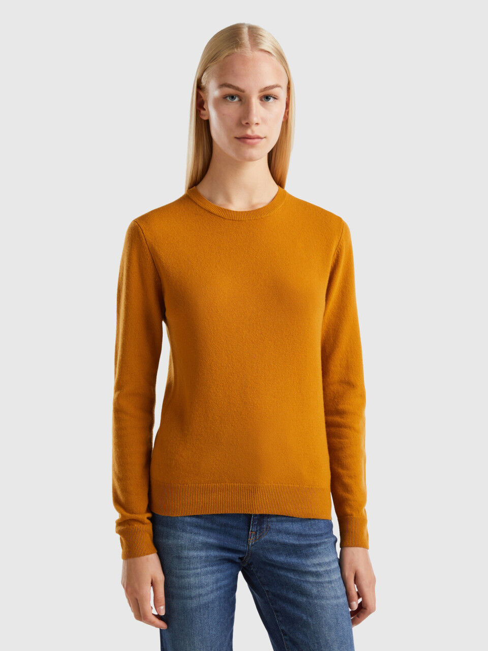 Yellow crew sale neck