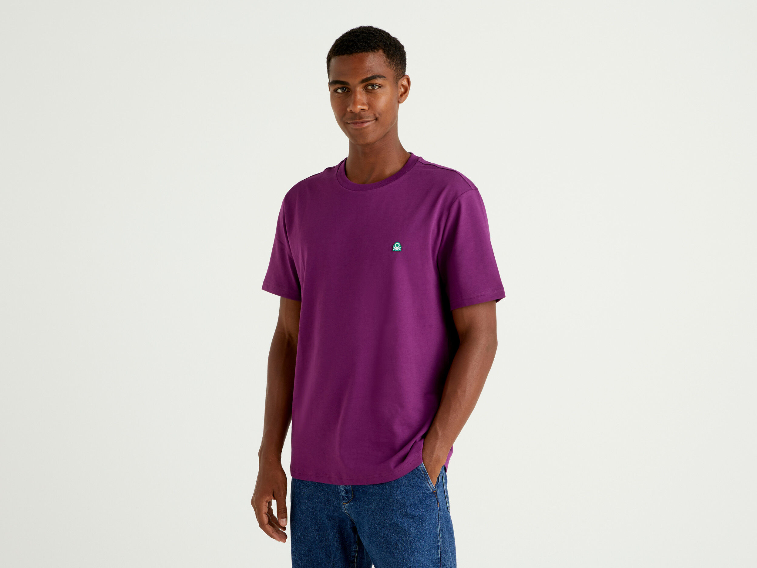 100 organic cotton basic t shirt Violet Benetton