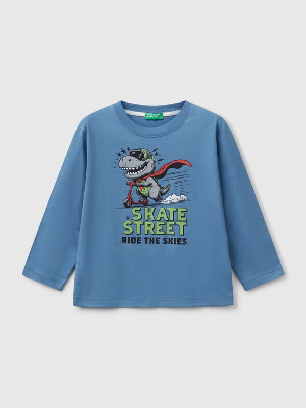 T-shirt in cotton with print Junior Boy