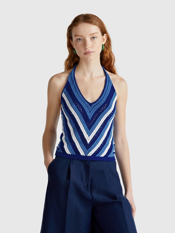 Striped crochet top Women