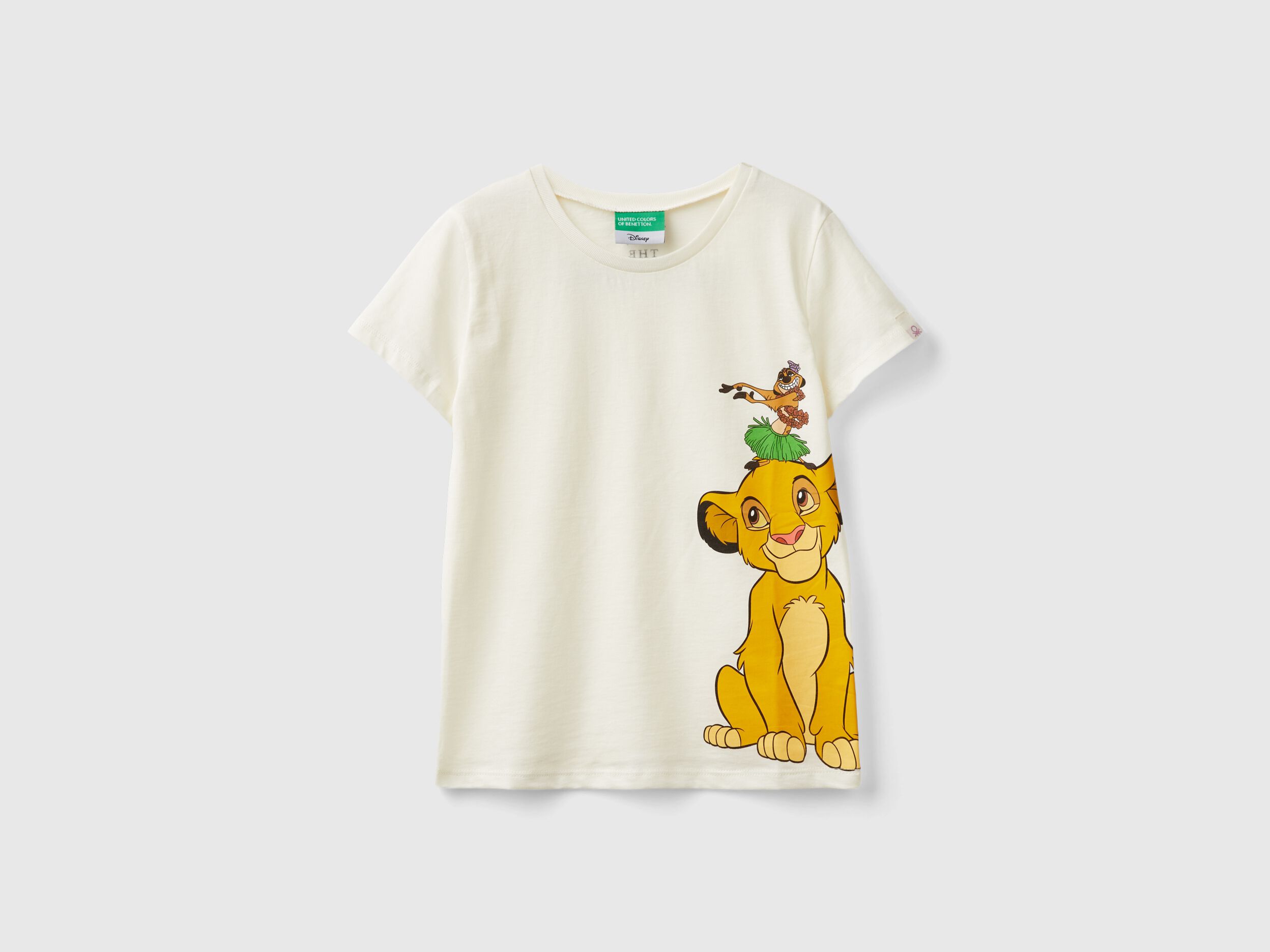 Cream white Disney Simba and Timon t shirt Creamy White Benetton