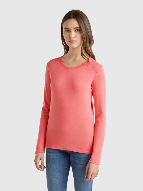 Camiseta de manga larga de algodón puro Mujer
