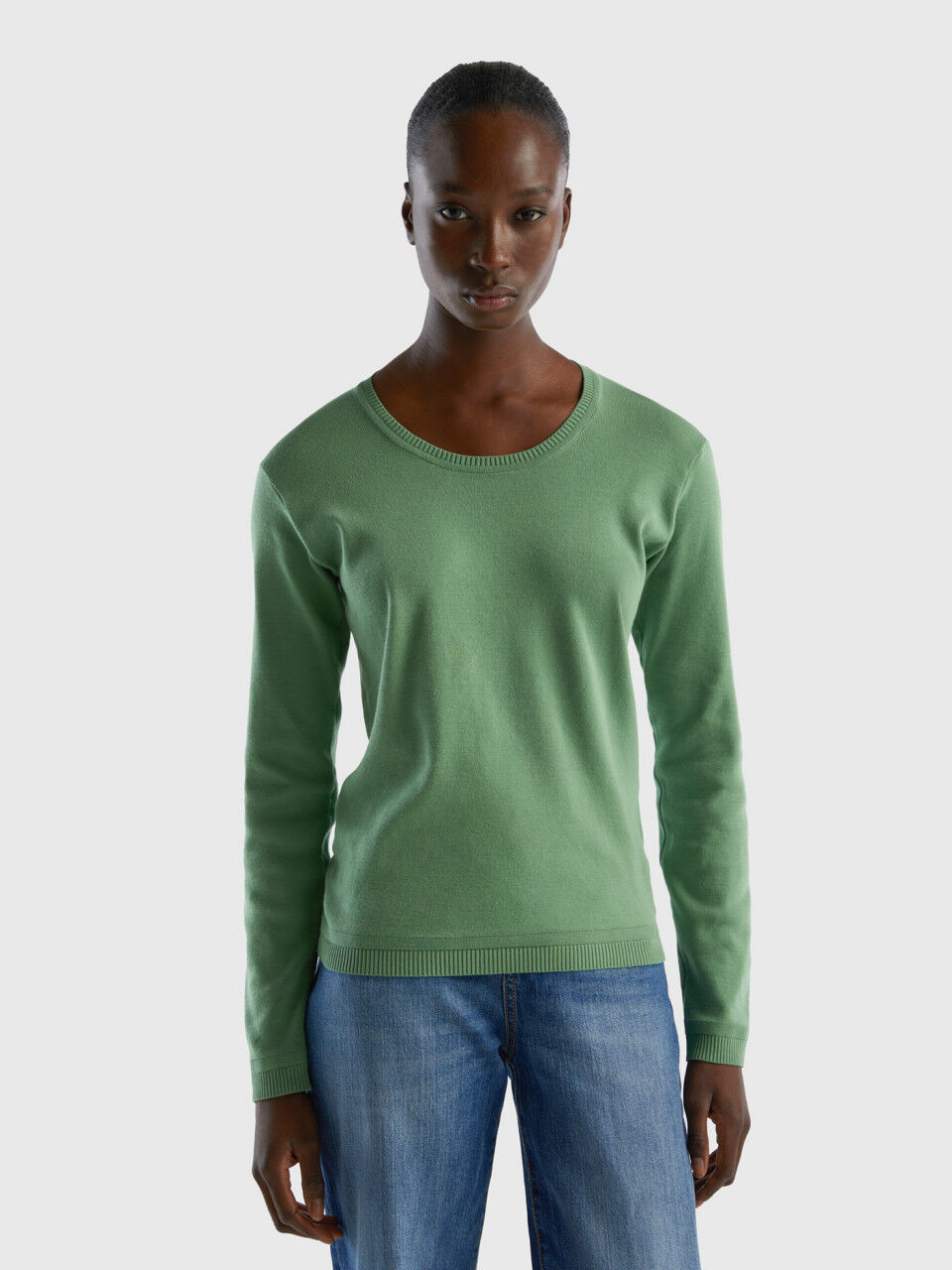 Long sleeve cotton sweaters deals