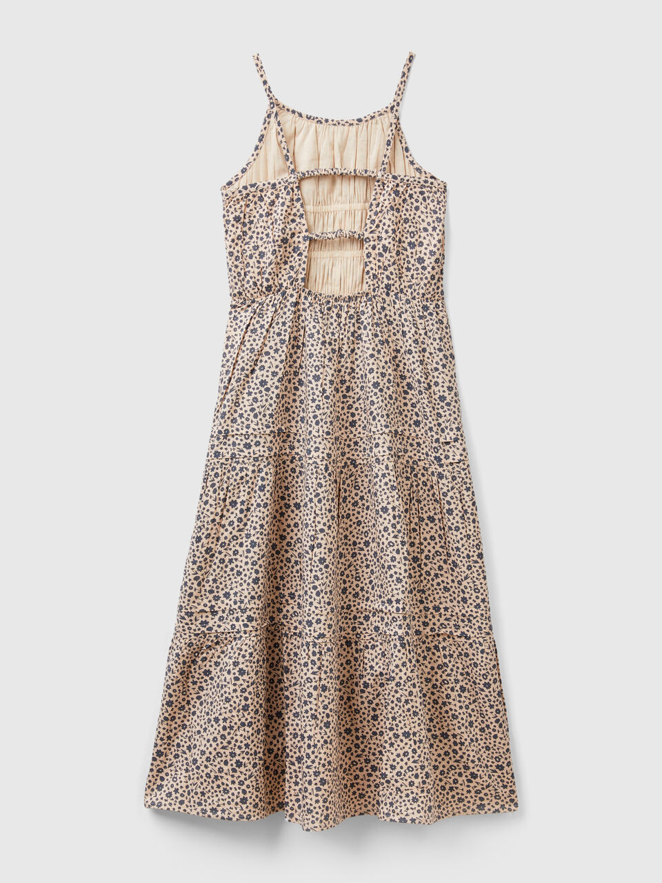 Dress with floral print - Soft Pink | Benetton