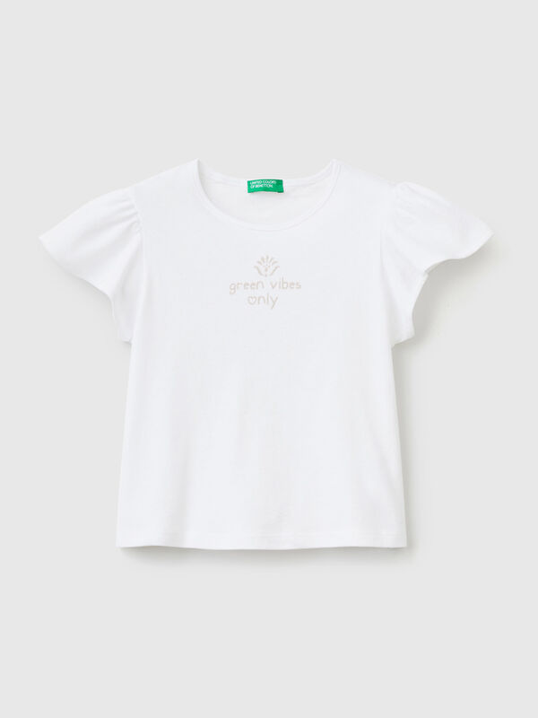 T-shirt with linen blend print Junior Girl