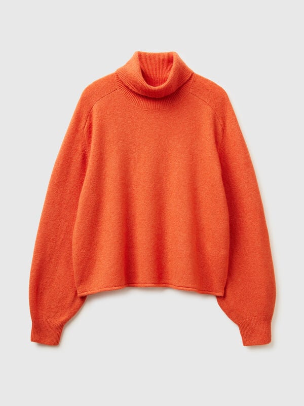 Turtleneck in stretch wool blend Women