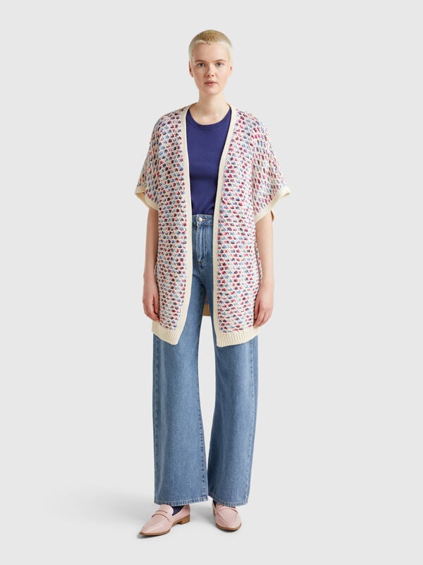 Reversible jacquard cardigan Women
