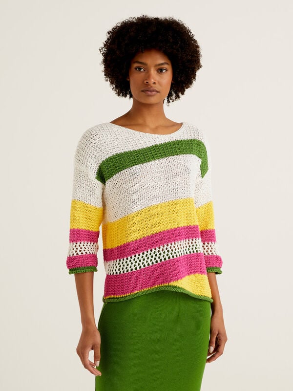 Striped boxy fit sweater Women