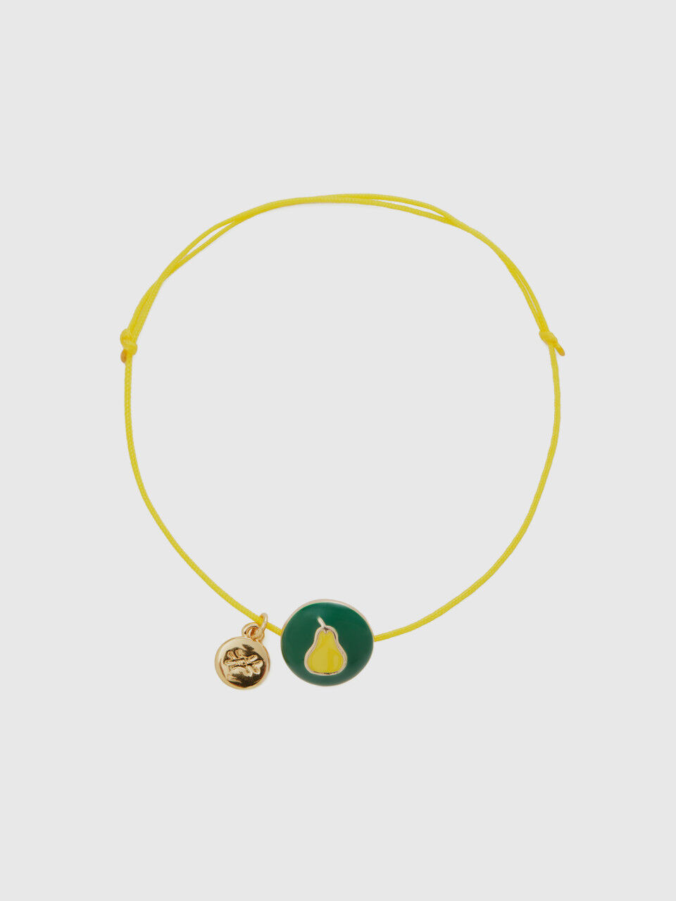 Green bracelet with pear pendant