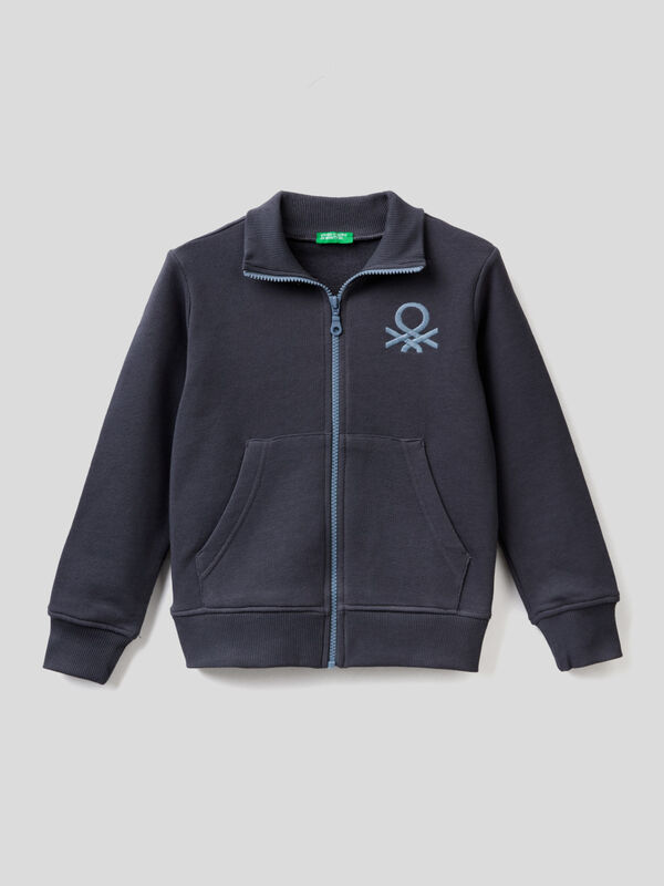 Sweatshirt with zip and embroidered logo Junior Boy