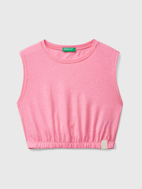 Short tank top in recycled fabric Junior Girl