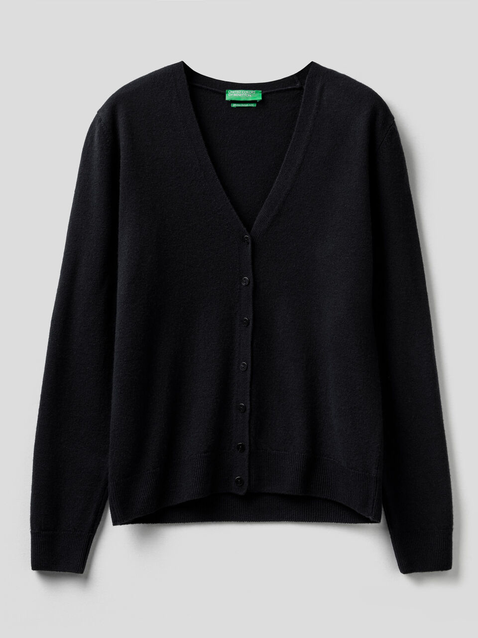 V-neck cardigan in pure virgin wool image number 1