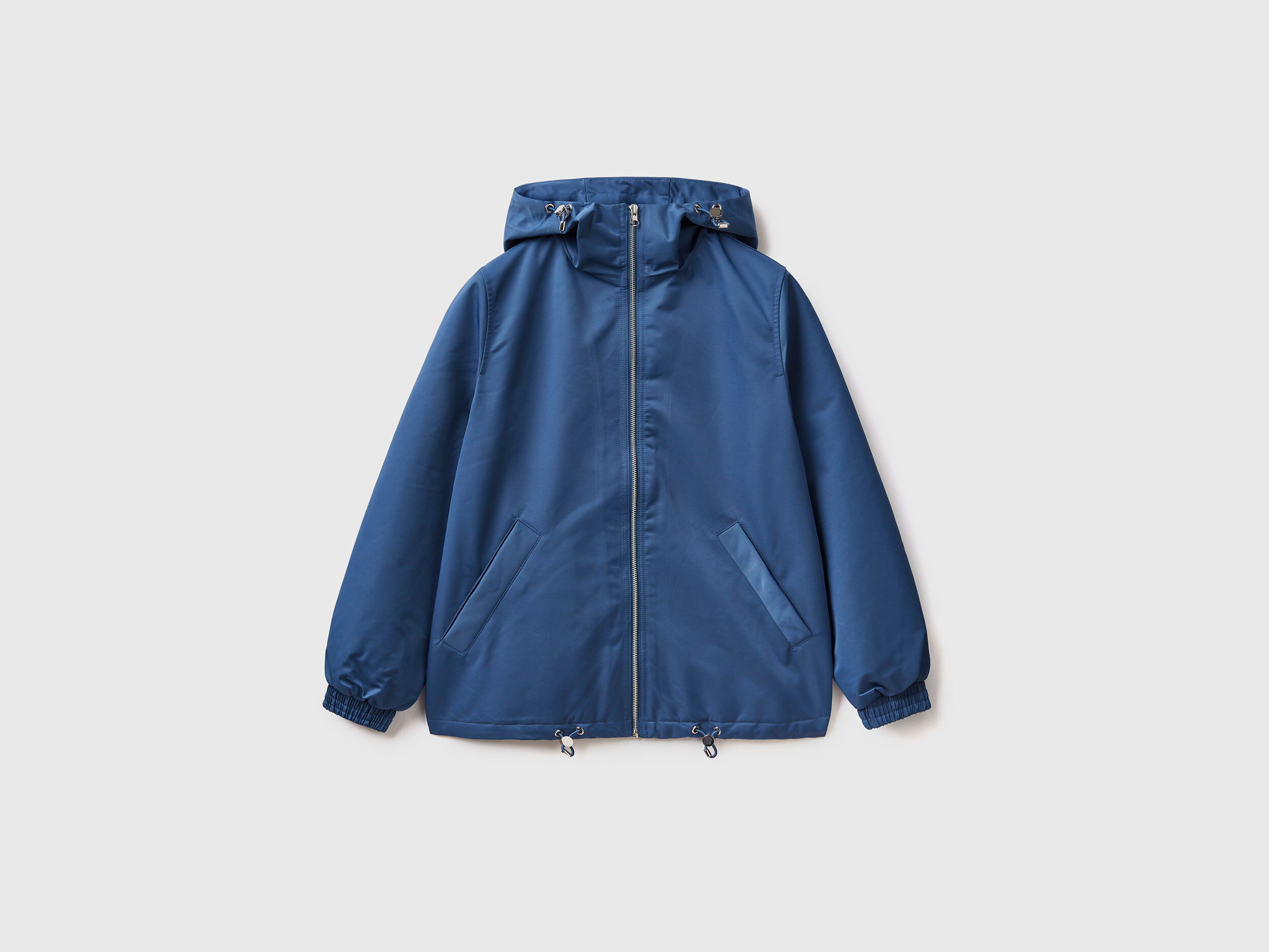 Raincoat with hood Blue Benetton