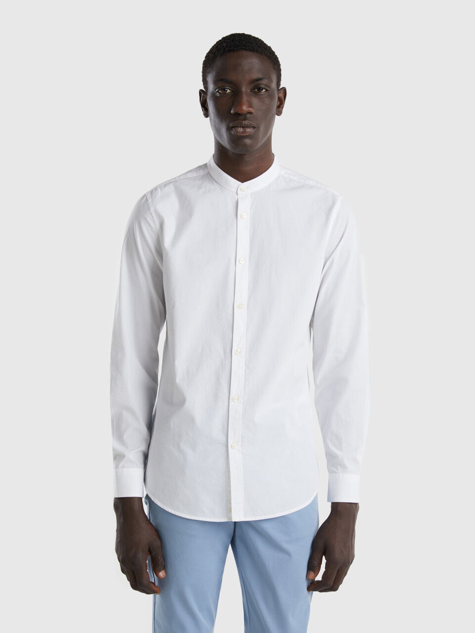 Nehru collar white shirt on sale