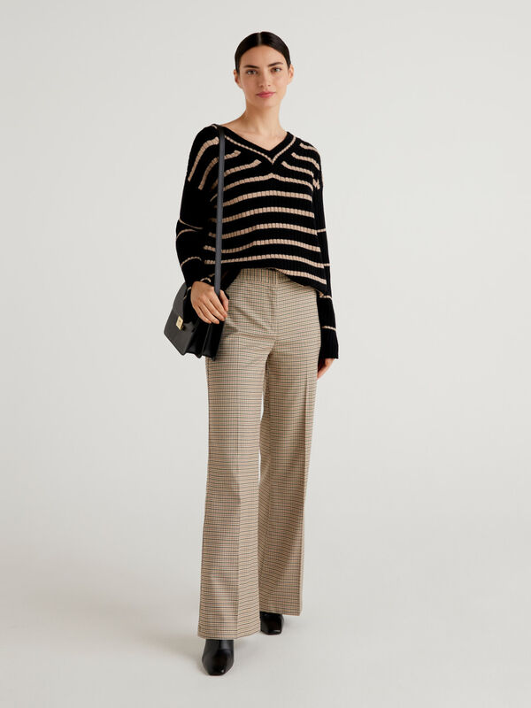 Flannel pattern trousers Women