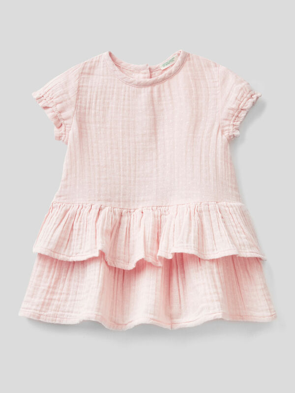Dress with frills in lightweight cotton New Born (0-18 months)