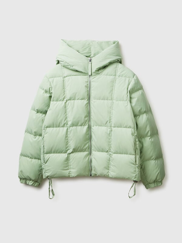 Chaqueta corta acolchada con plumas recicladas Mujer