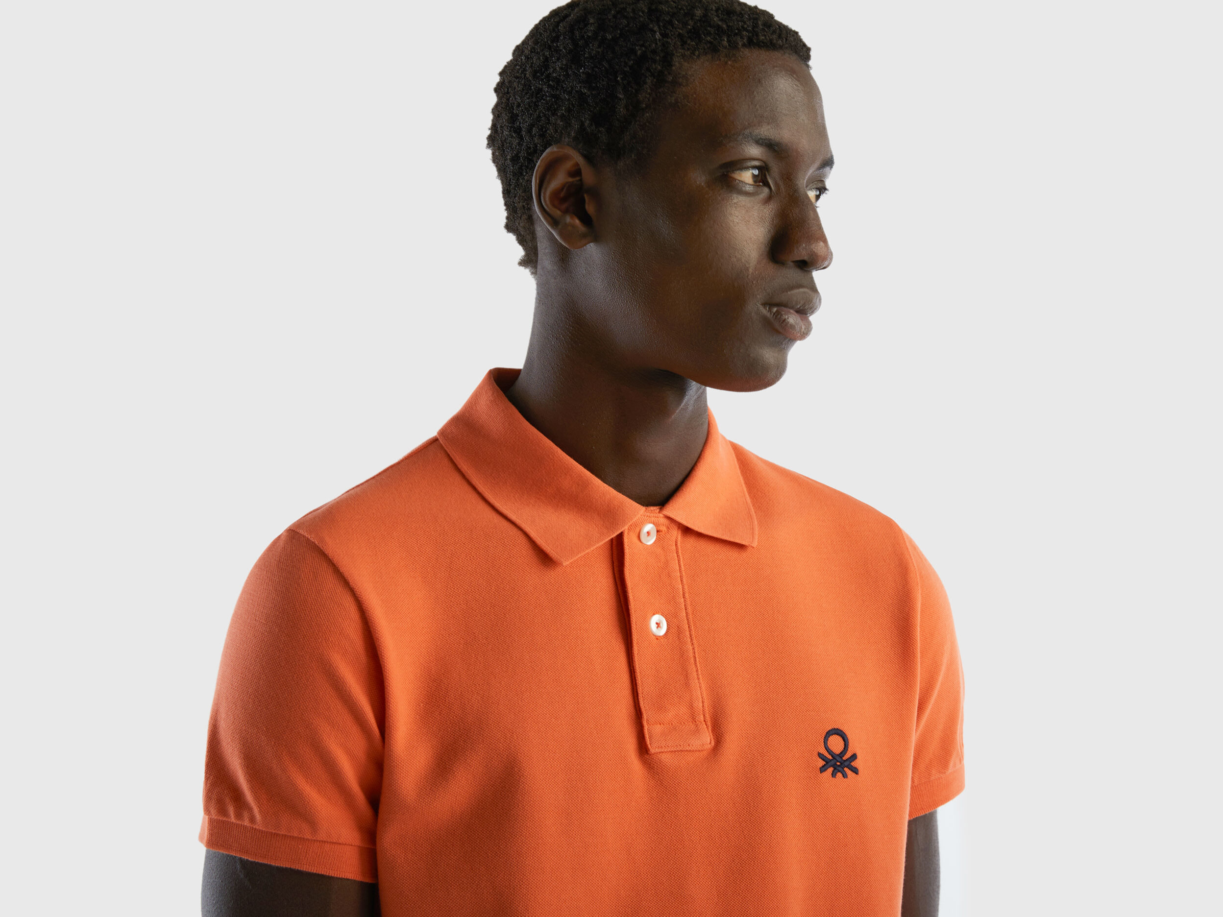 Orange slim fit polo Orange Benetton
