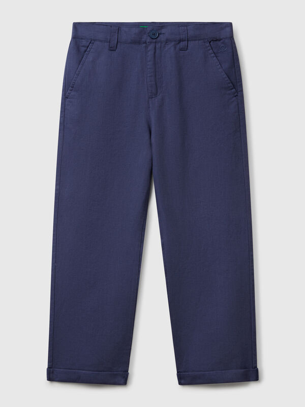 Pantalón relajado en mezcla de lino Niño