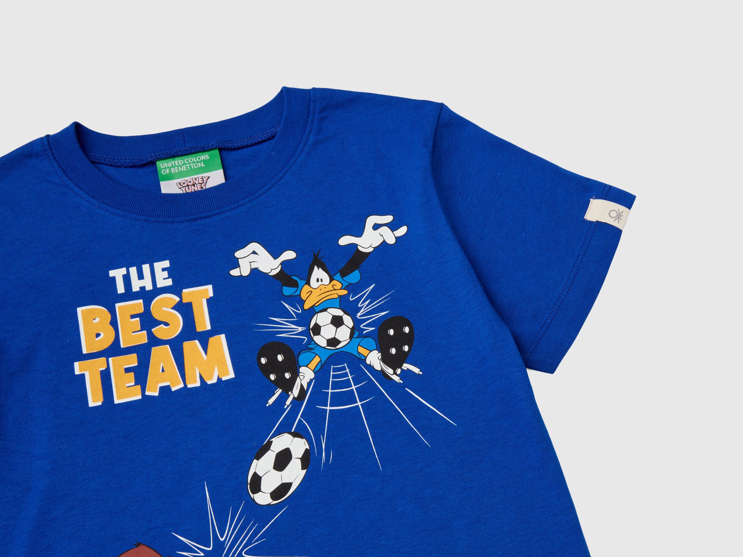Short sleeve Looney Tunes t shirt Bright Blue Benetton