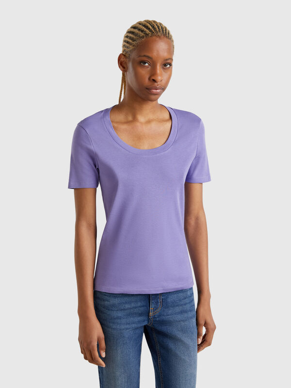Short sleeve t-shirt in long fiber cotton Women