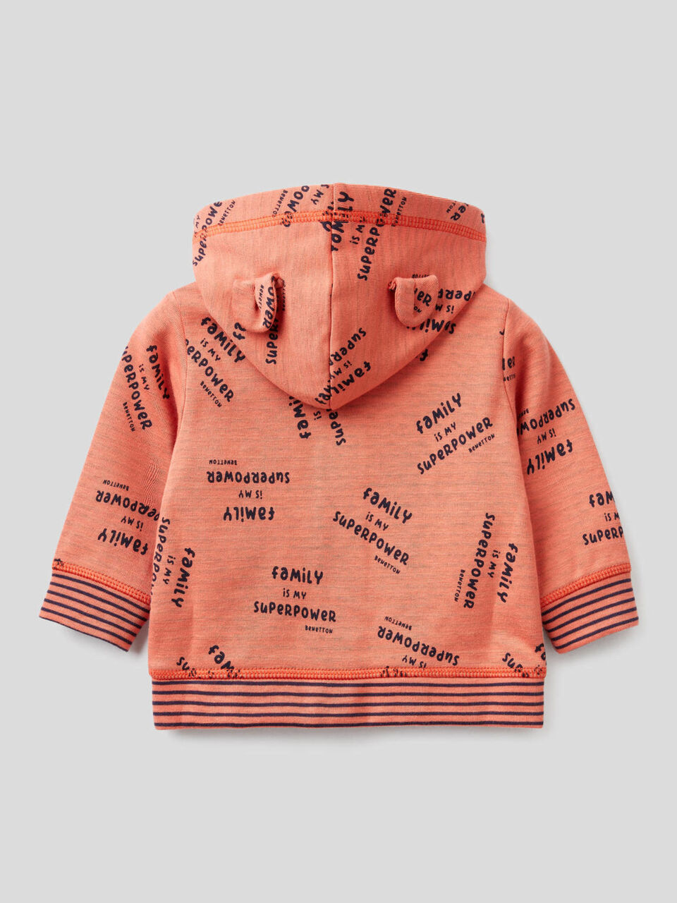 Sudadera de algodón orgánico elástico con capucha image number 2