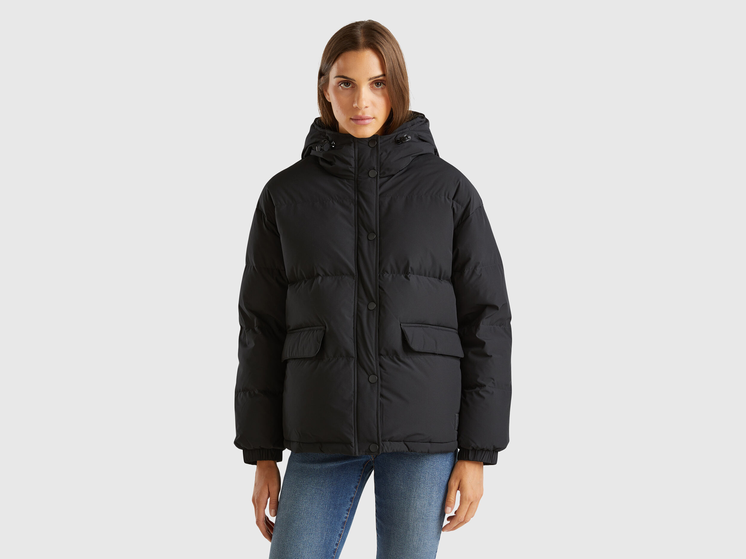Plumifero Negros Mujer Nueva Coleccion Benetton