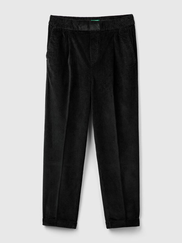 Pantalones chinos de terciopelo con cintura elástica Pantalones chinos de terciopelo con cintura elástica Mujer