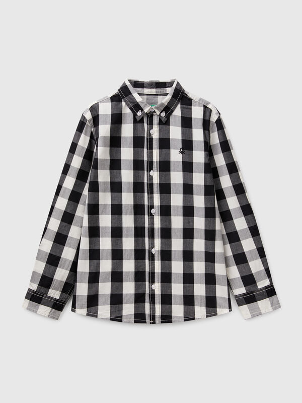 Two-tone check button-down shirt Junior Boy